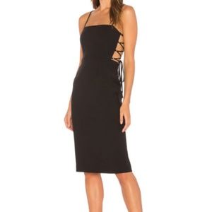 BCBGMAXAZRIA Black Esmee Lace-up Dress